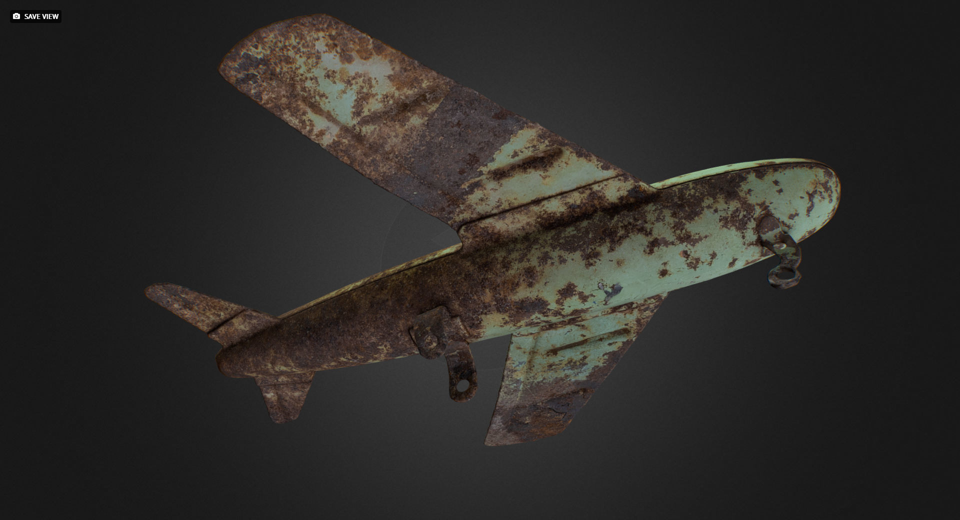 Old USSR Soviet Metal Toy Airplane Free 3D model_6