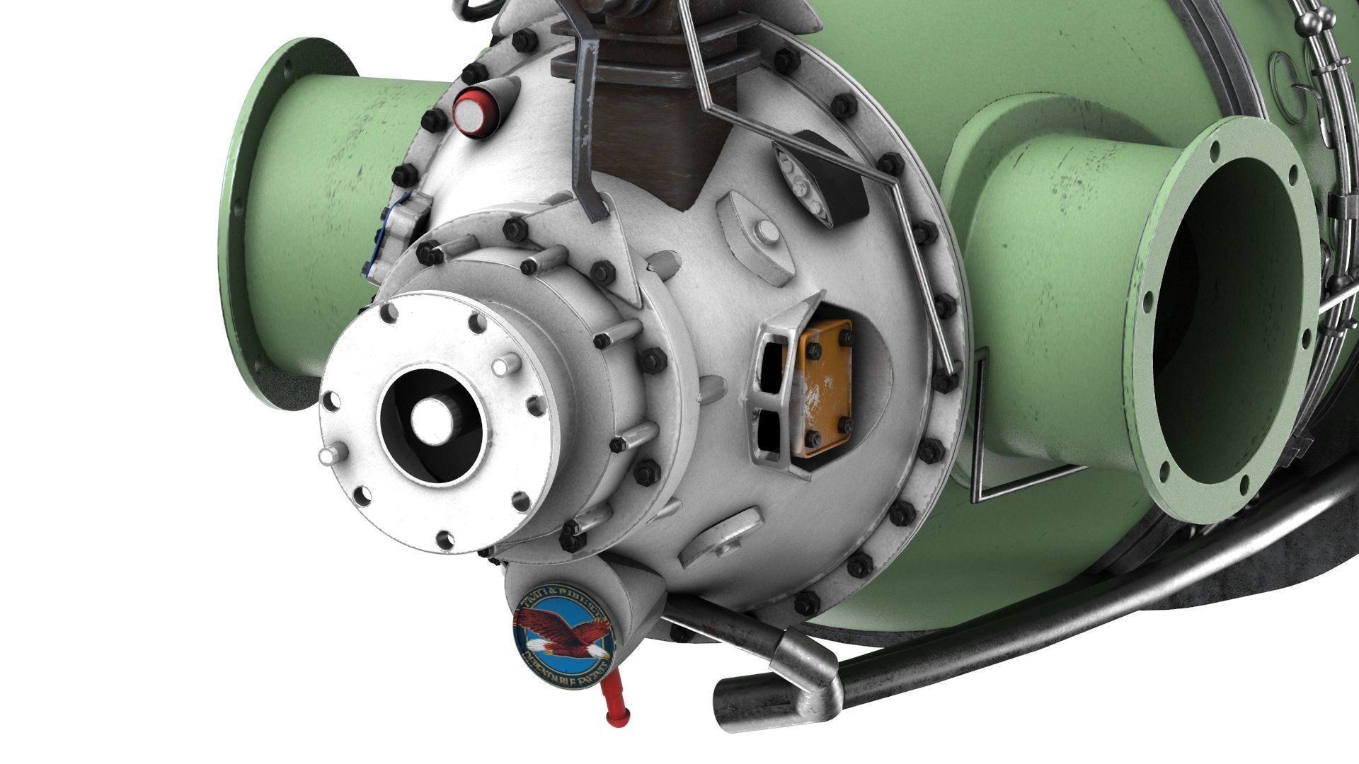 Turboprop Aircraft Engine Pratt and Whitney Canada PT6 PBR 3D model_16