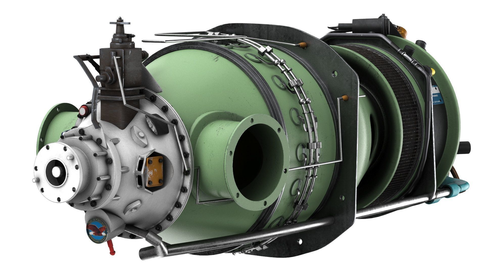 Turboprop Aircraft Engine Pratt and Whitney Canada PT6 PBR 3D model_8