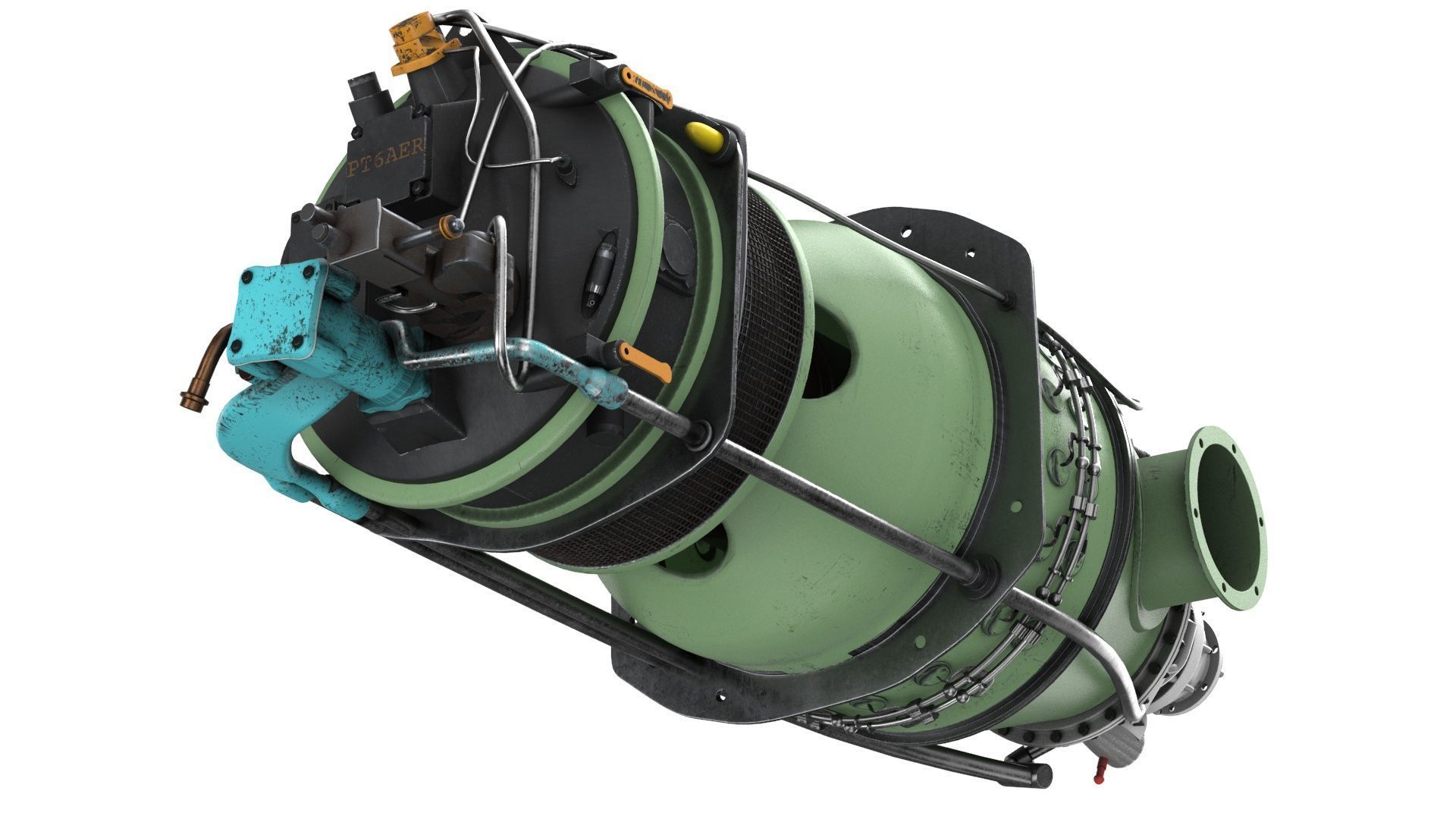 Turboprop Aircraft Engine Pratt and Whitney Canada PT6 PBR 3D model_13