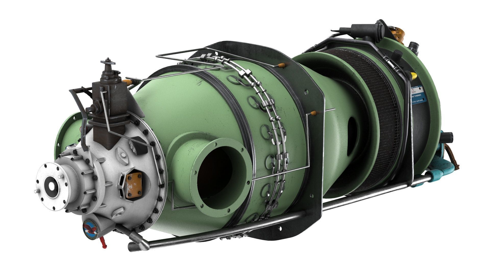 Turboprop Aircraft Engine Pratt and Whitney Canada PT6 PBR 3D model_2