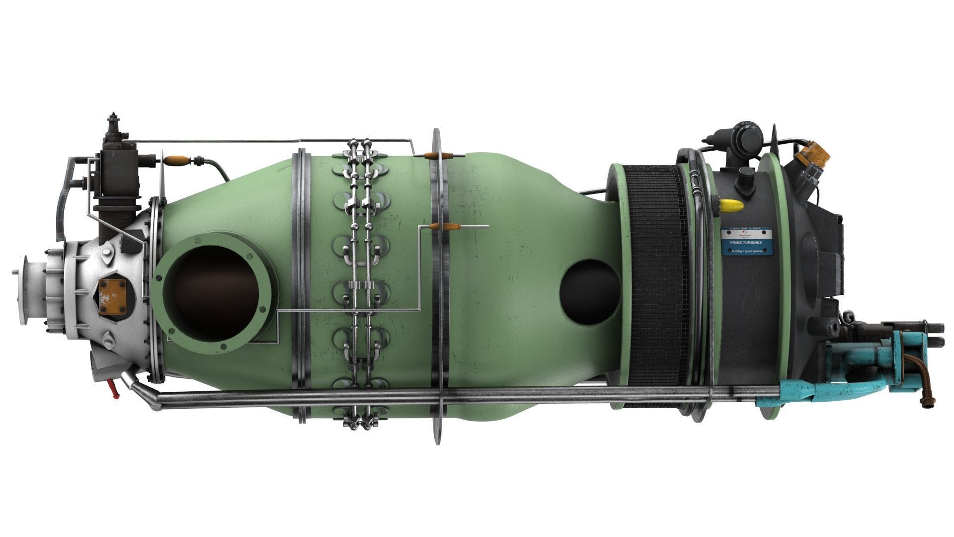 Turboprop Aircraft Engine Pratt and Whitney Canada PT6 PBR 3D model_4