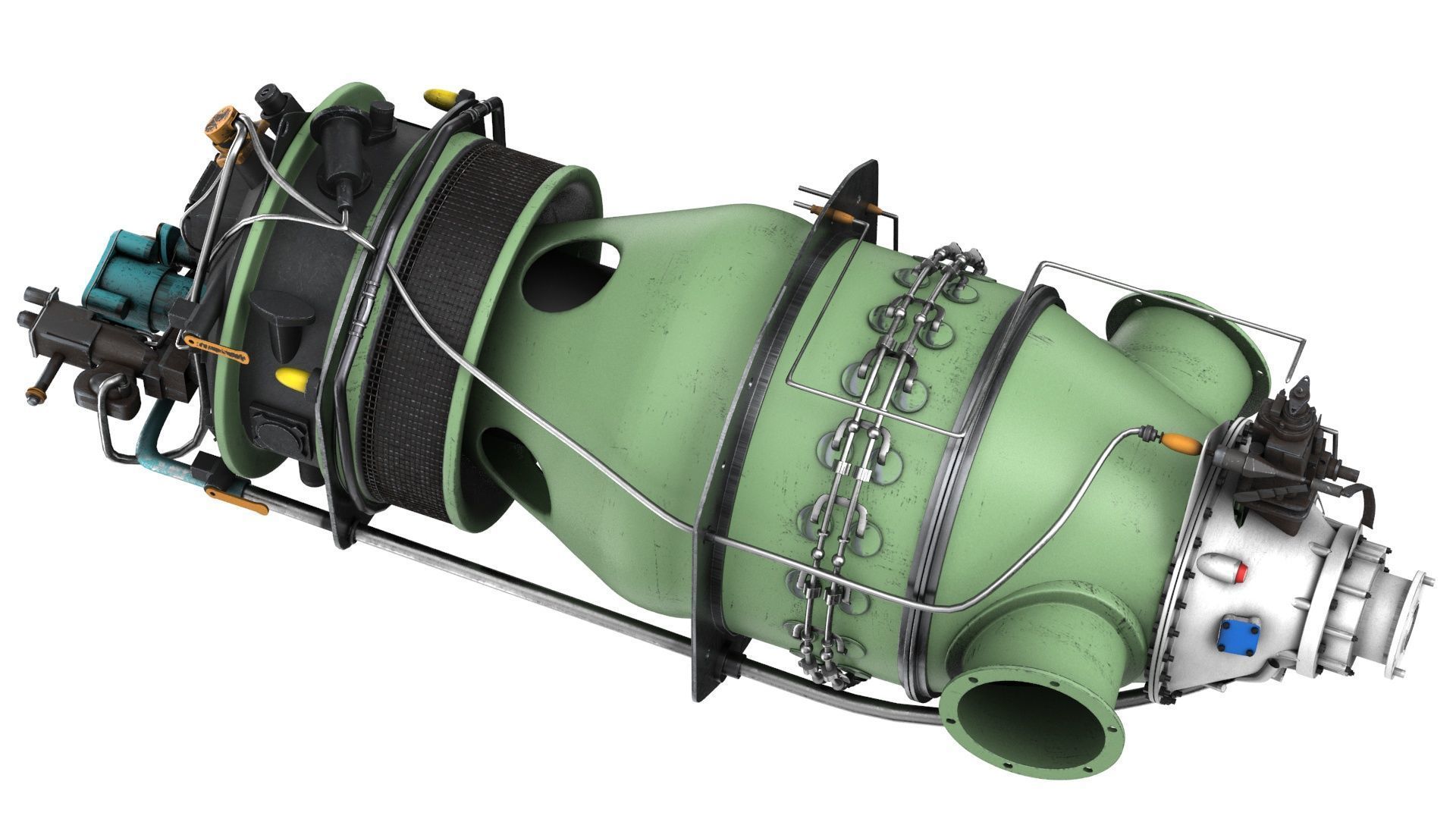 Turboprop Aircraft Engine Pratt and Whitney Canada PT6 PBR 3D model_14