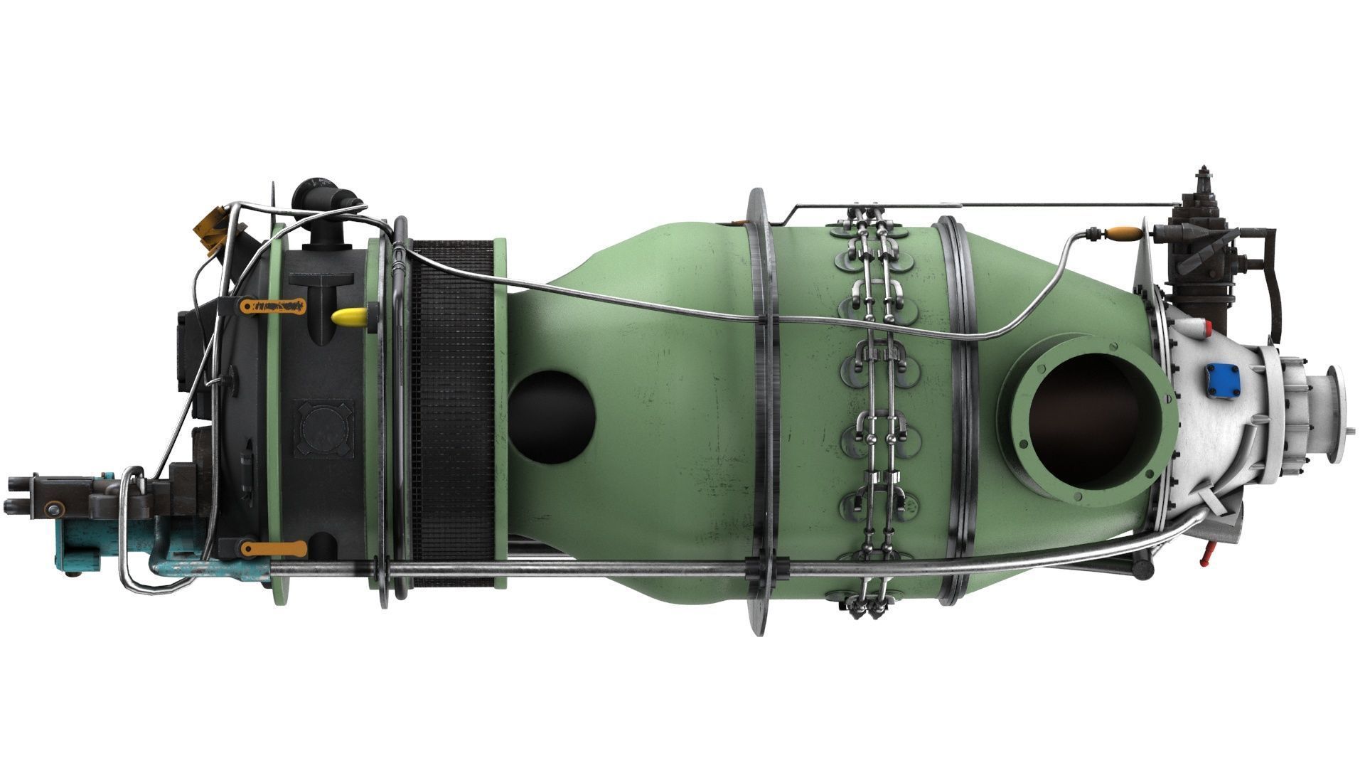 Turboprop Aircraft Engine Pratt and Whitney Canada PT6 PBR 3D model_5