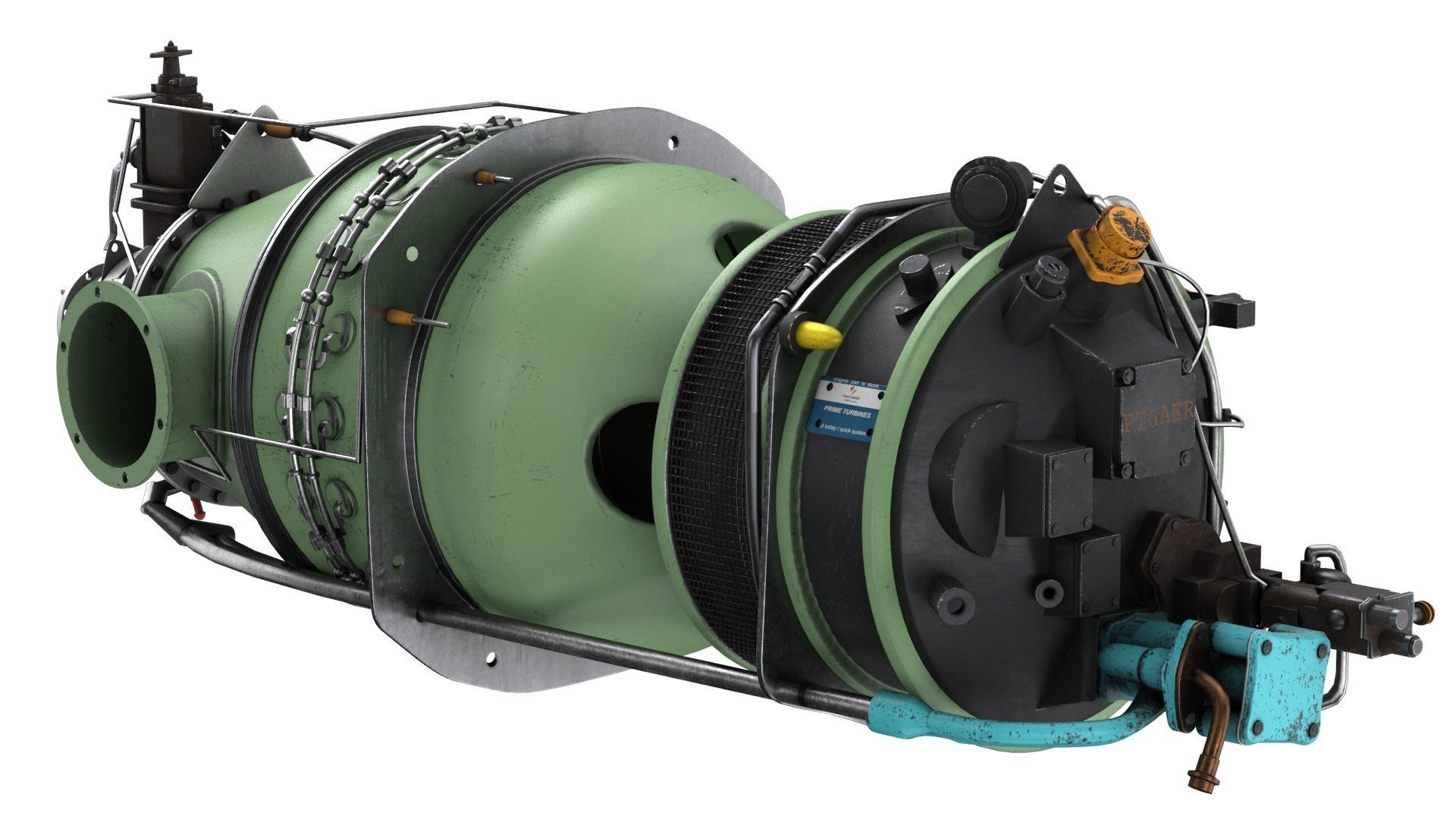 Turboprop Aircraft Engine Pratt and Whitney Canada PT6 PBR 3D model_7