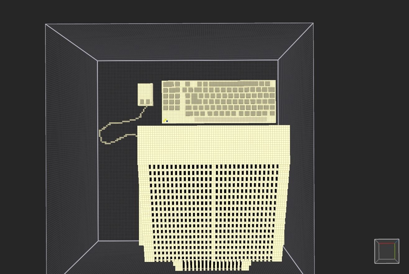 Old PC in voxel graphics Low-poly 3D model_8