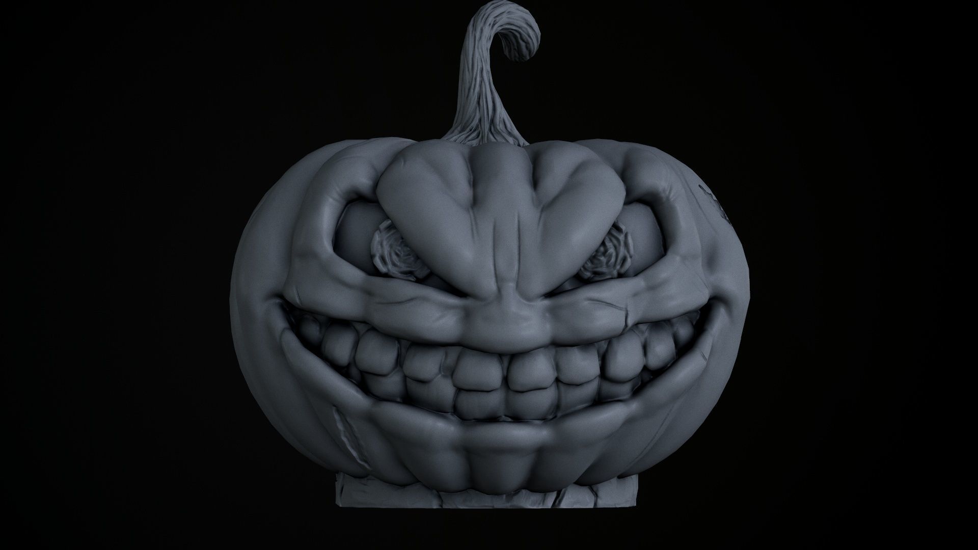 Pumpkin with scary face Free 3D print model_8