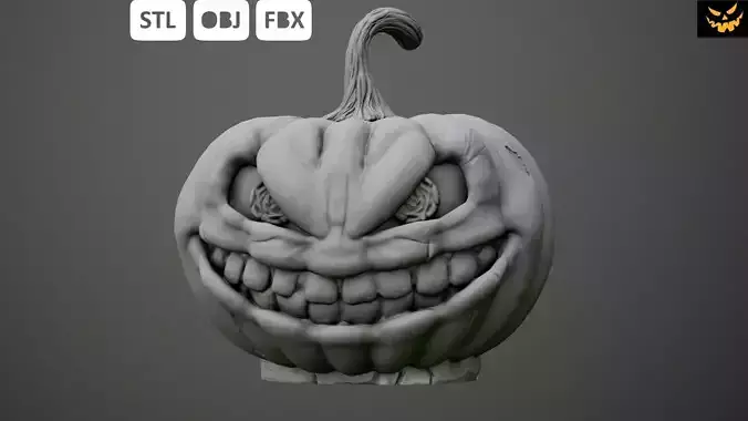 Pumpkin with scary face Free 3D print model