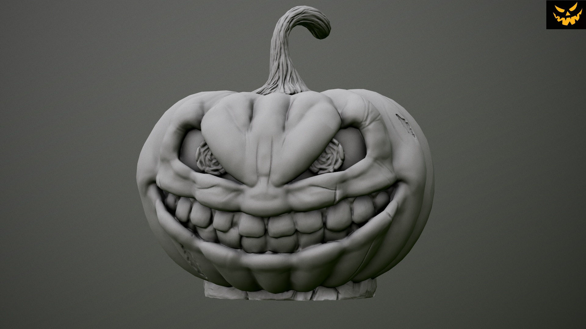 Pumpkin with scary face Free 3D print model_2