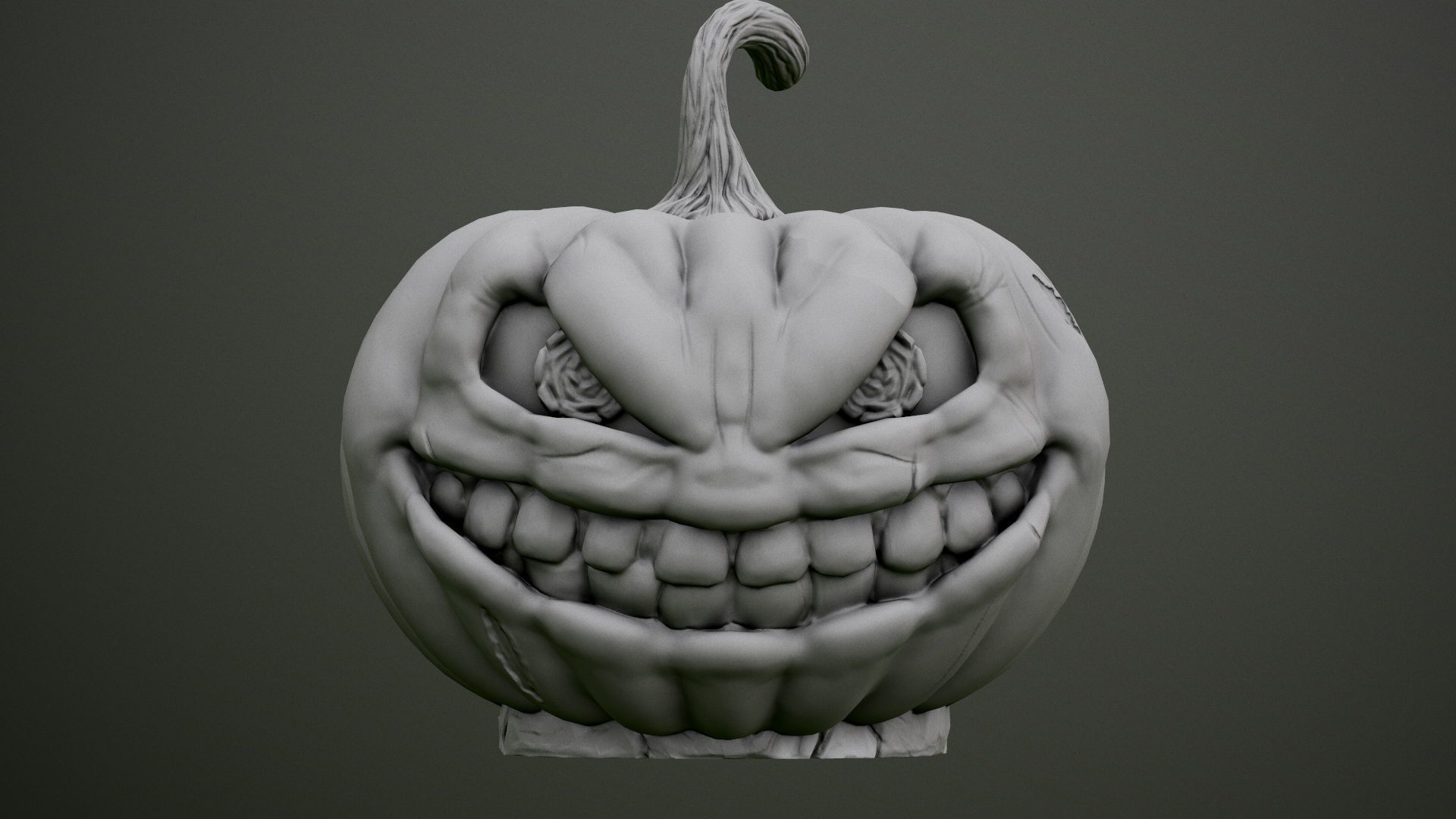 Pumpkin with scary face Free 3D print model_3