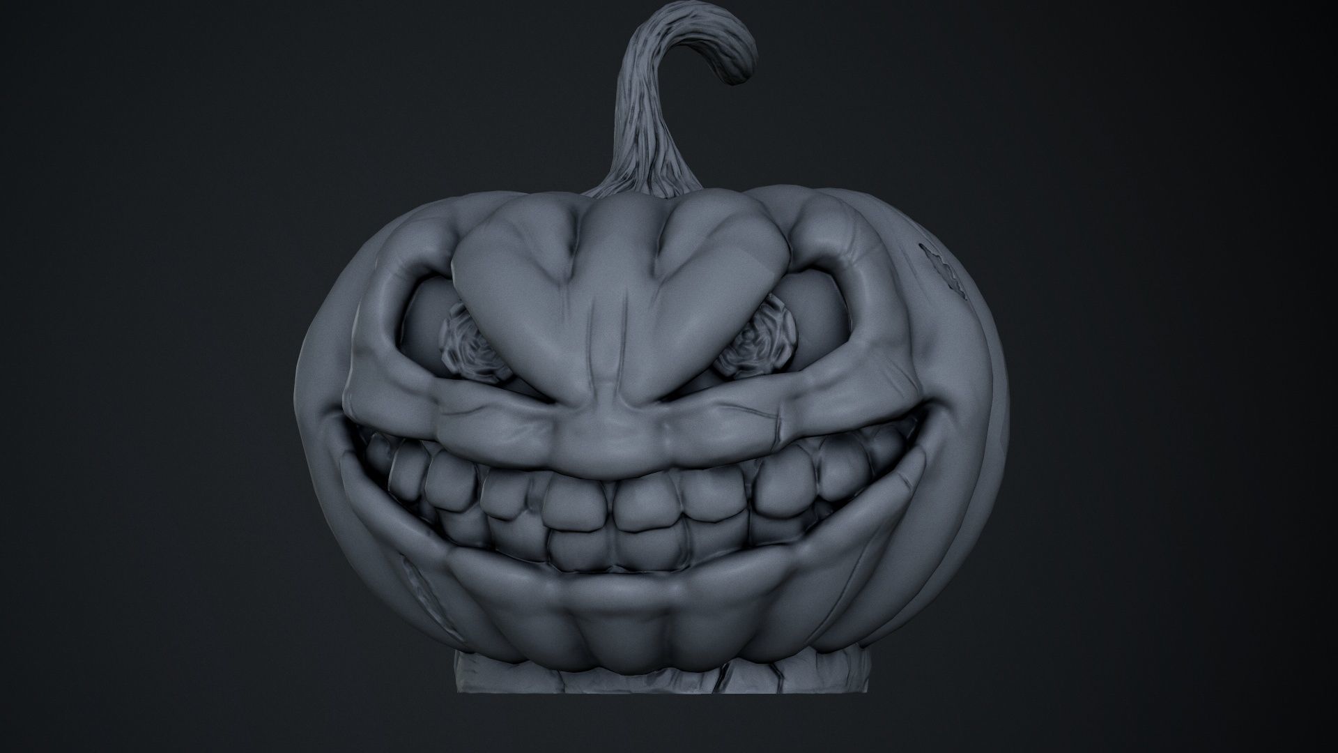 Pumpkin with scary face Free 3D print model_6