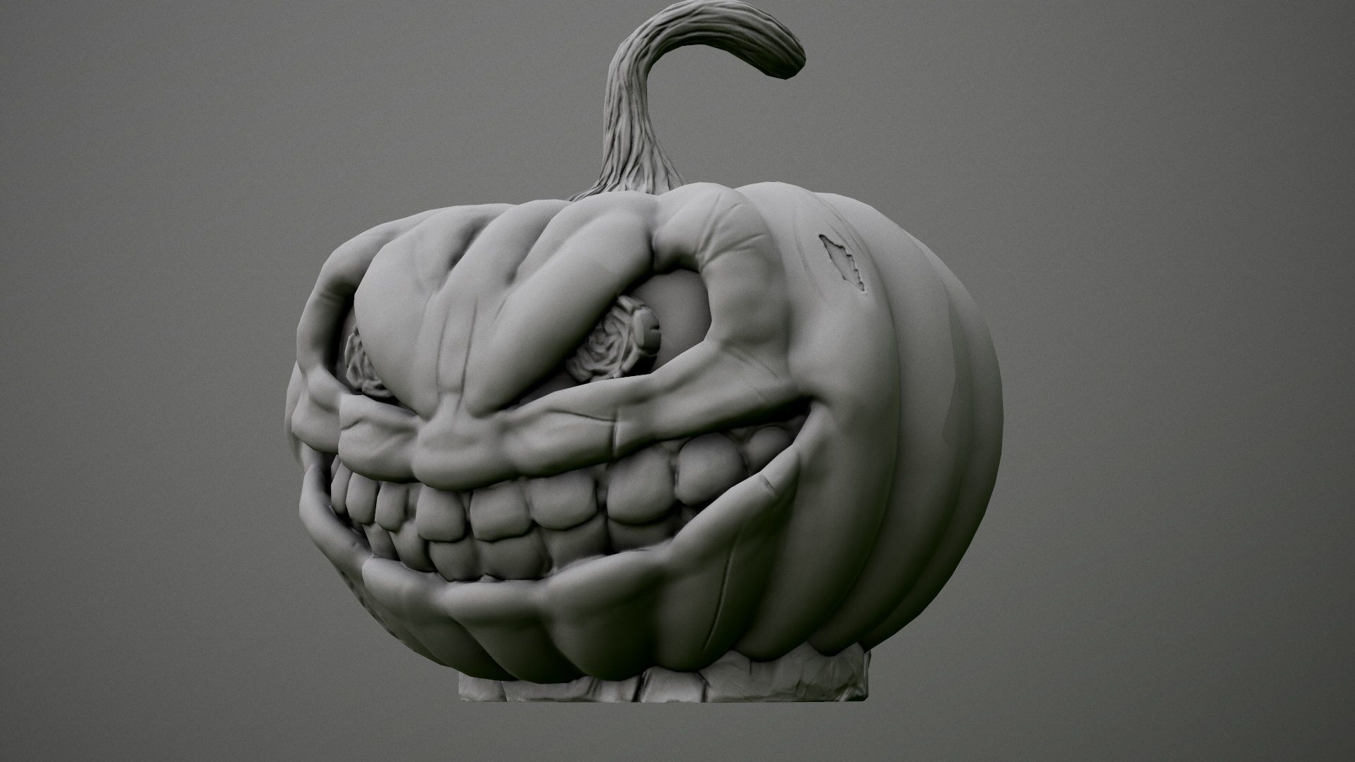 Pumpkin with scary face Free 3D print model_5