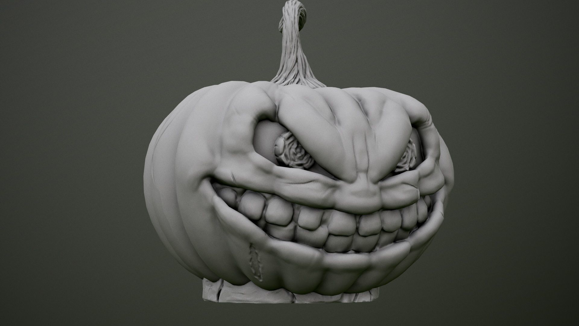 Pumpkin with scary face Free 3D print model_4