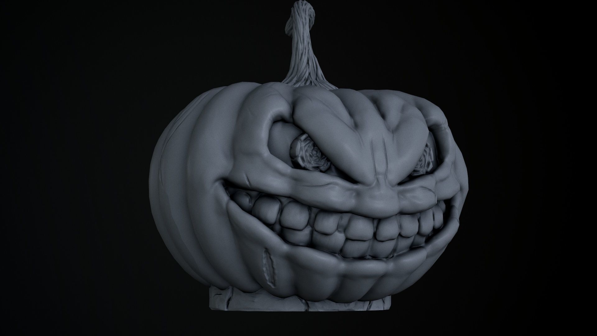 Pumpkin with scary face Free 3D print model_7