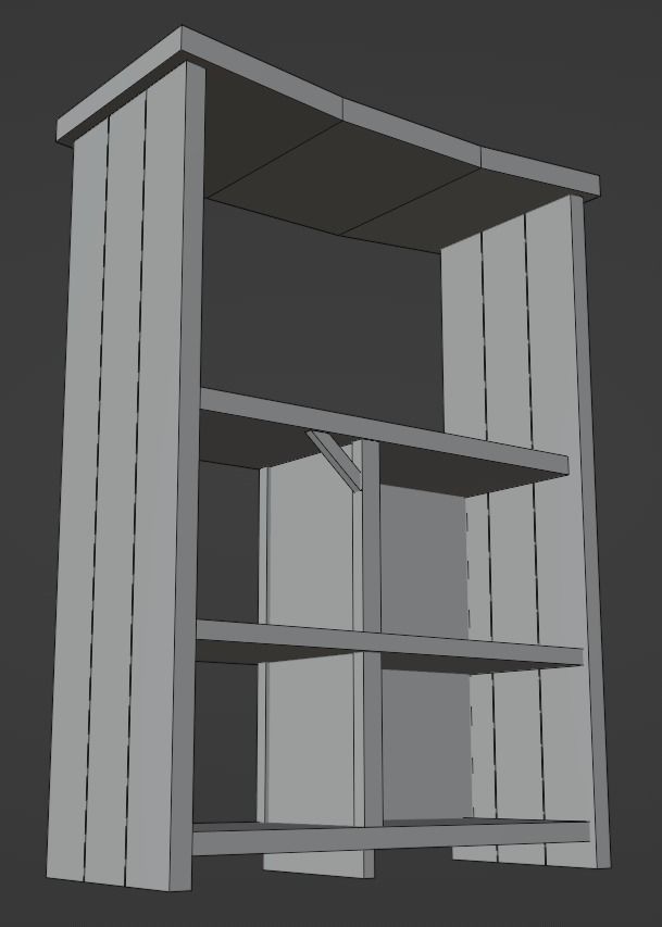 Stylized medieval cupboards pack Low-poly 3D model_22