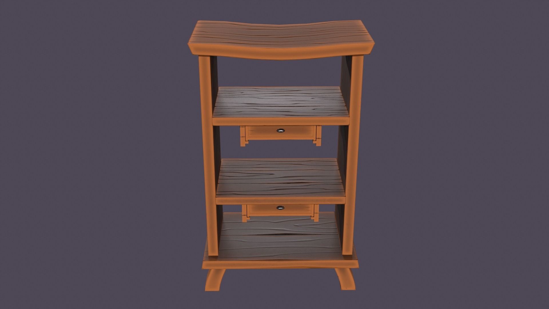 Stylized medieval cupboards pack Low-poly 3D model_13