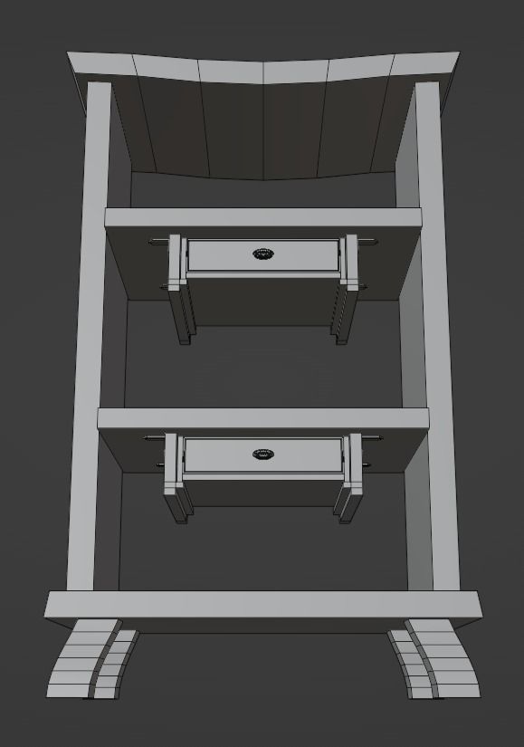 Stylized medieval cupboards pack Low-poly 3D model_29