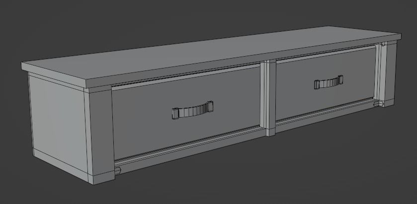 Stylized medieval cupboards pack Low-poly 3D model_23