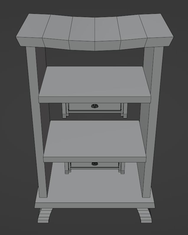 Stylized medieval cupboards pack Low-poly 3D model_28