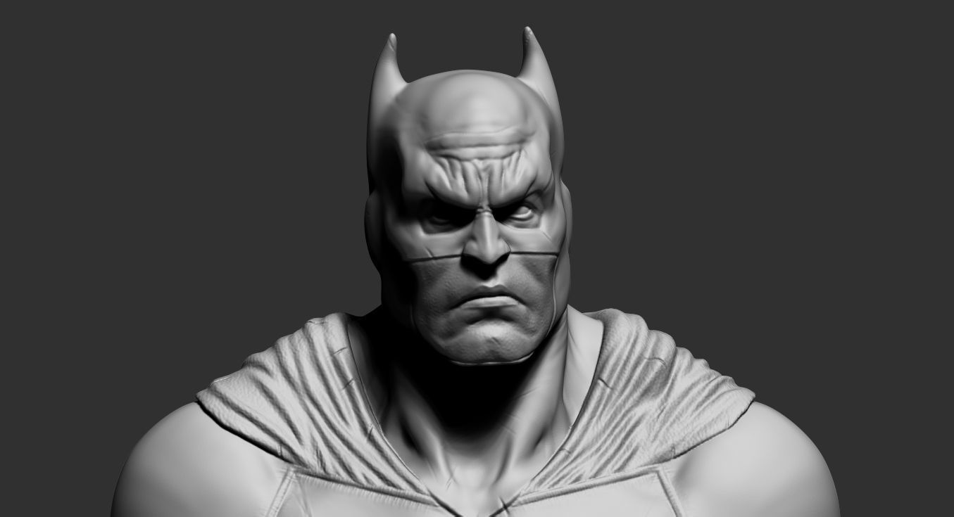 Bust of Batman  Free 3D print model_4