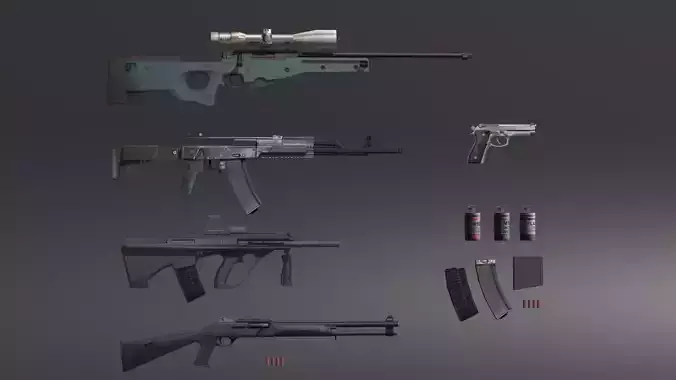 Weapons kit lowpoly