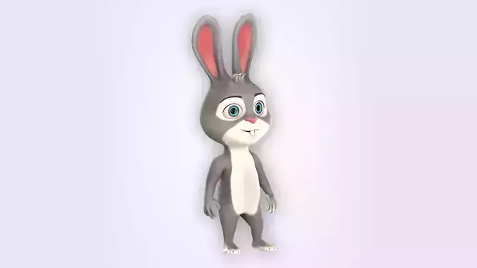 Cartoon Bunny Natural Low-poly 3D model