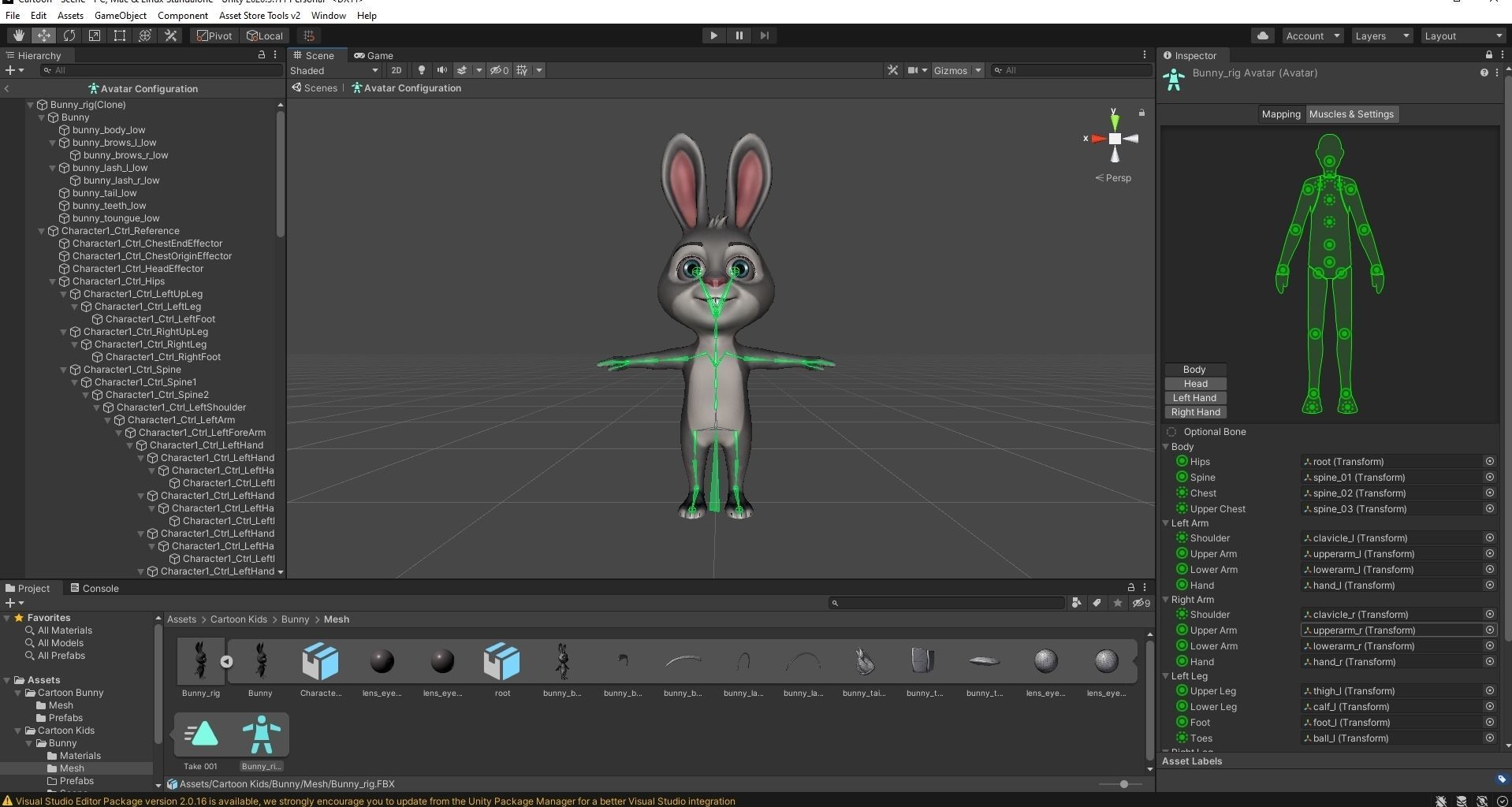 Cartoon Bunny Natural Low-poly 3D model_6