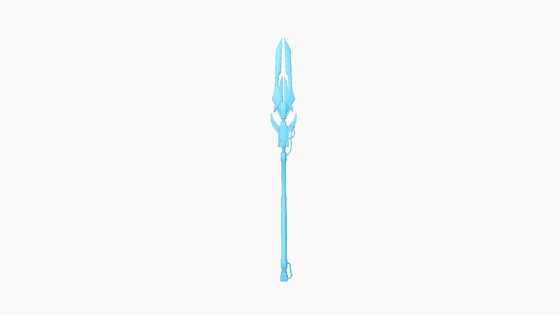 SciFi War Spear A01 Black Blue - Character Design Fashion Low-poly 3D model_7