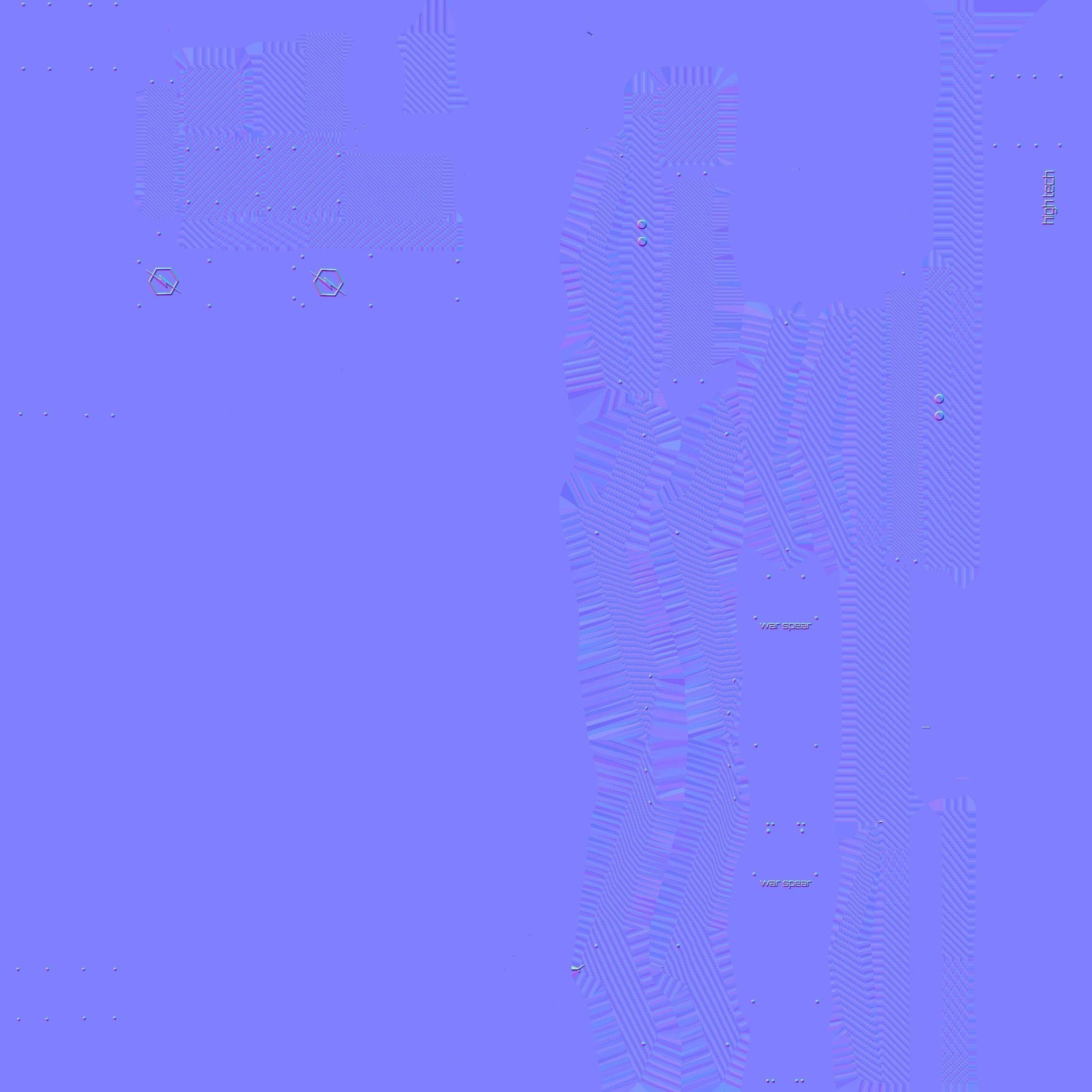 SciFi War Spear A01 Black Blue - Character Design Fashion Low-poly 3D model_23