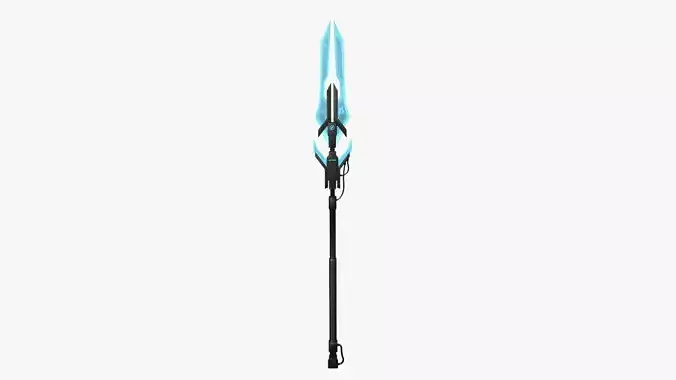 SciFi War Spear A01 Black Blue - Character Design Fashion Low-poly 3D model