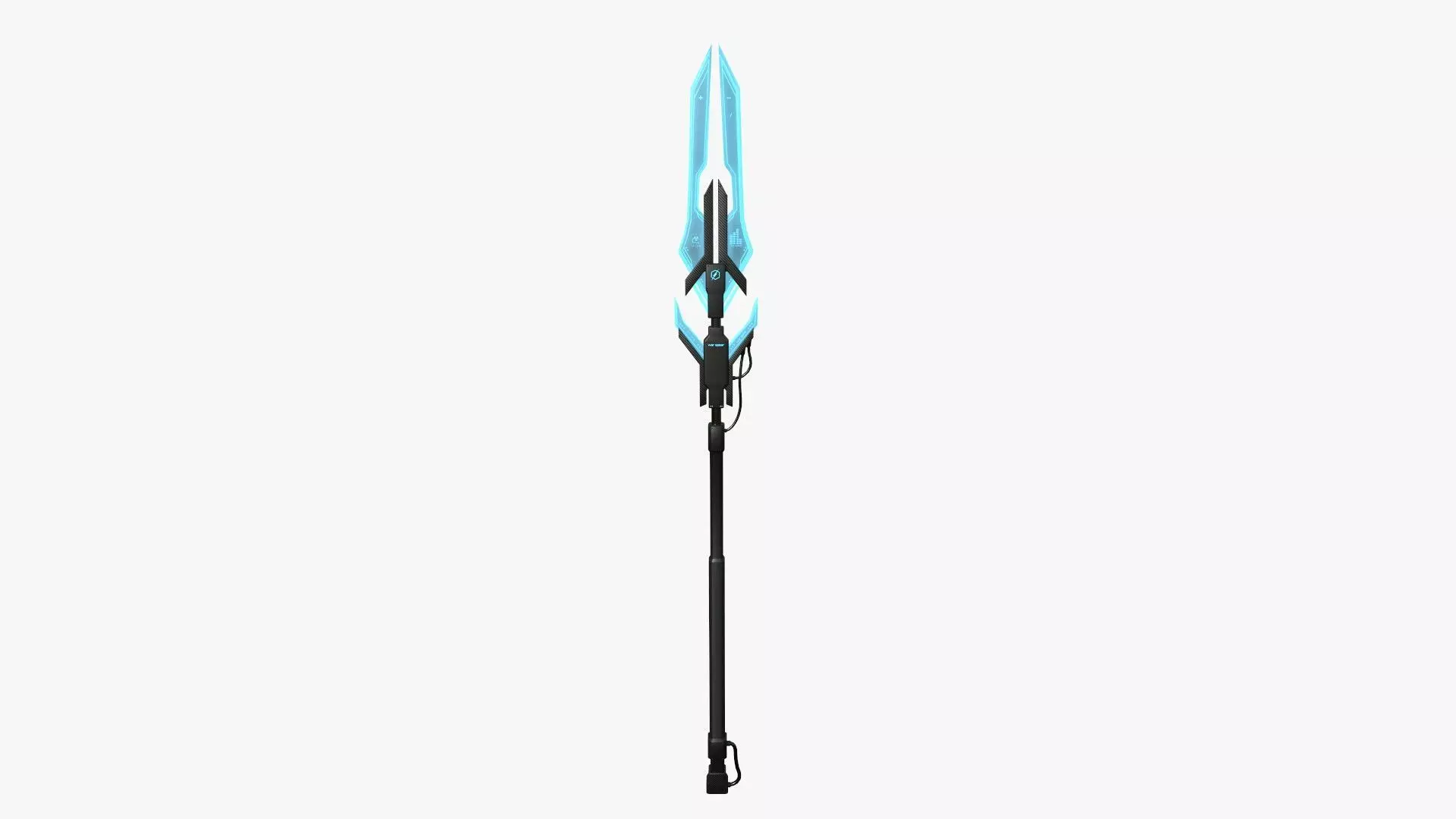SciFi War Spear A01 Black Blue - Character Design Fashion Low-poly 3D model_0