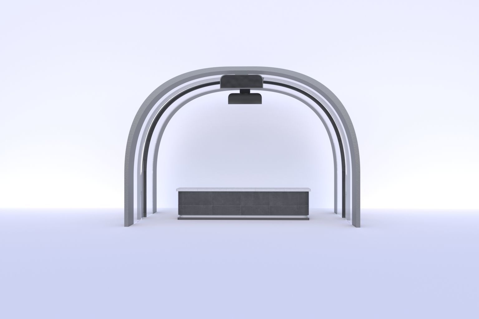 BUS STOP MINIMAL Low-poly 3D model_2