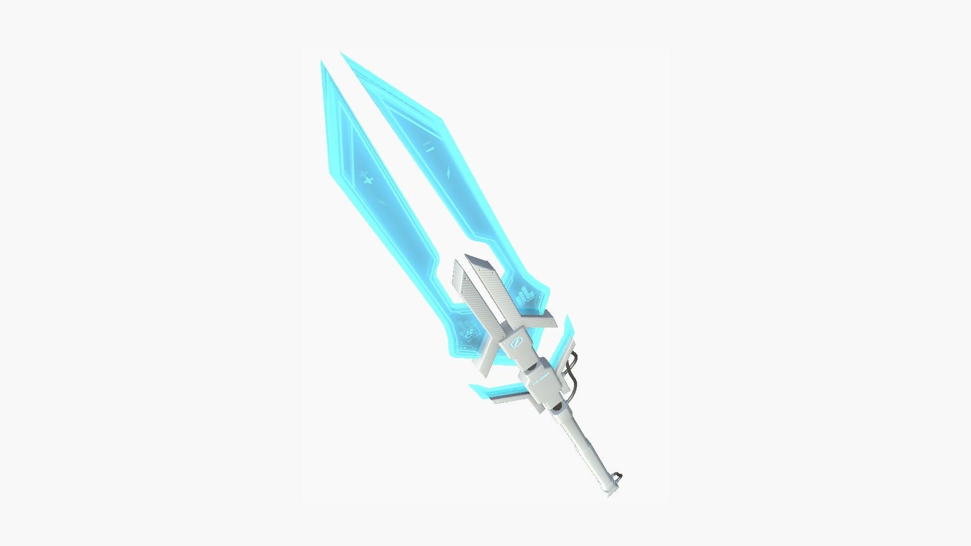 SciFi War Spear A02 White Blue - Character Design Fashion Low-poly 3D model_1