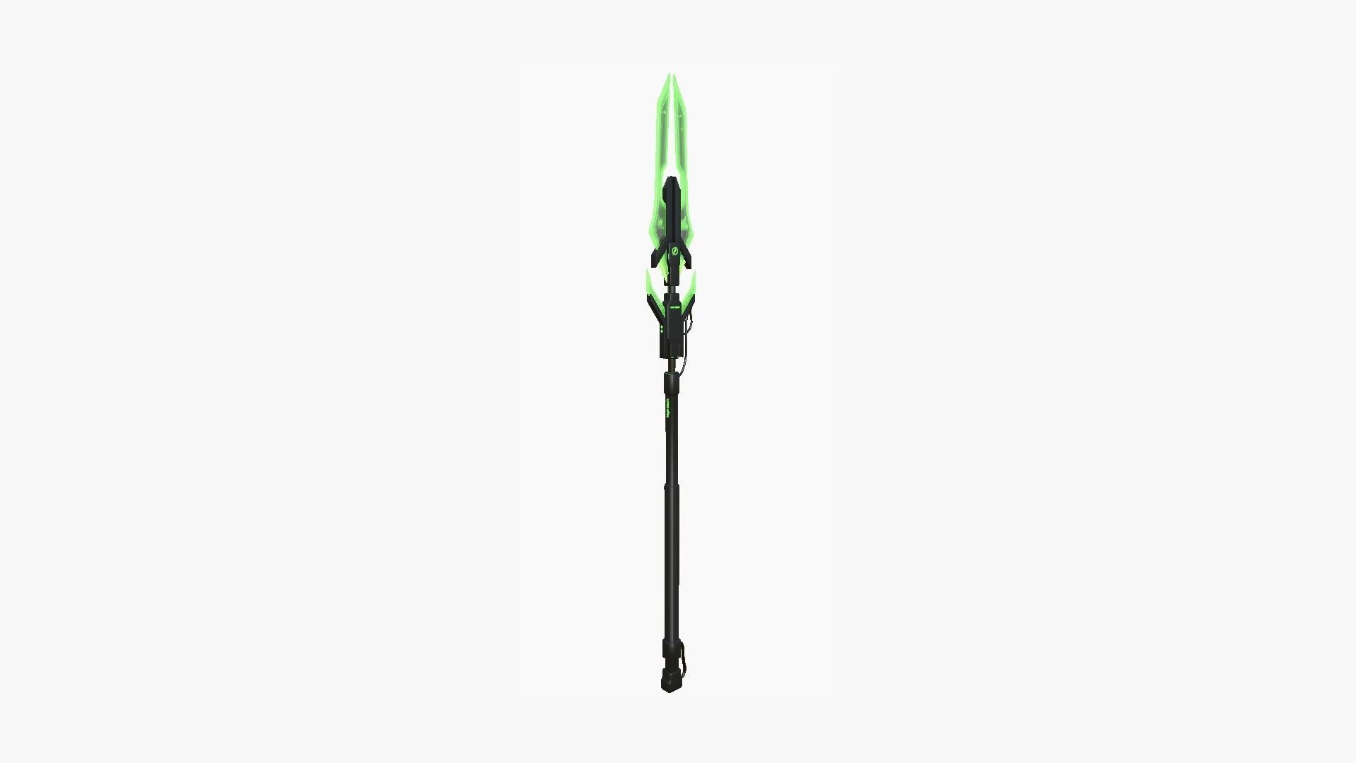 SciFi War Spear A03 Black Green - Character Design Fashion Low-poly 3D model_4
