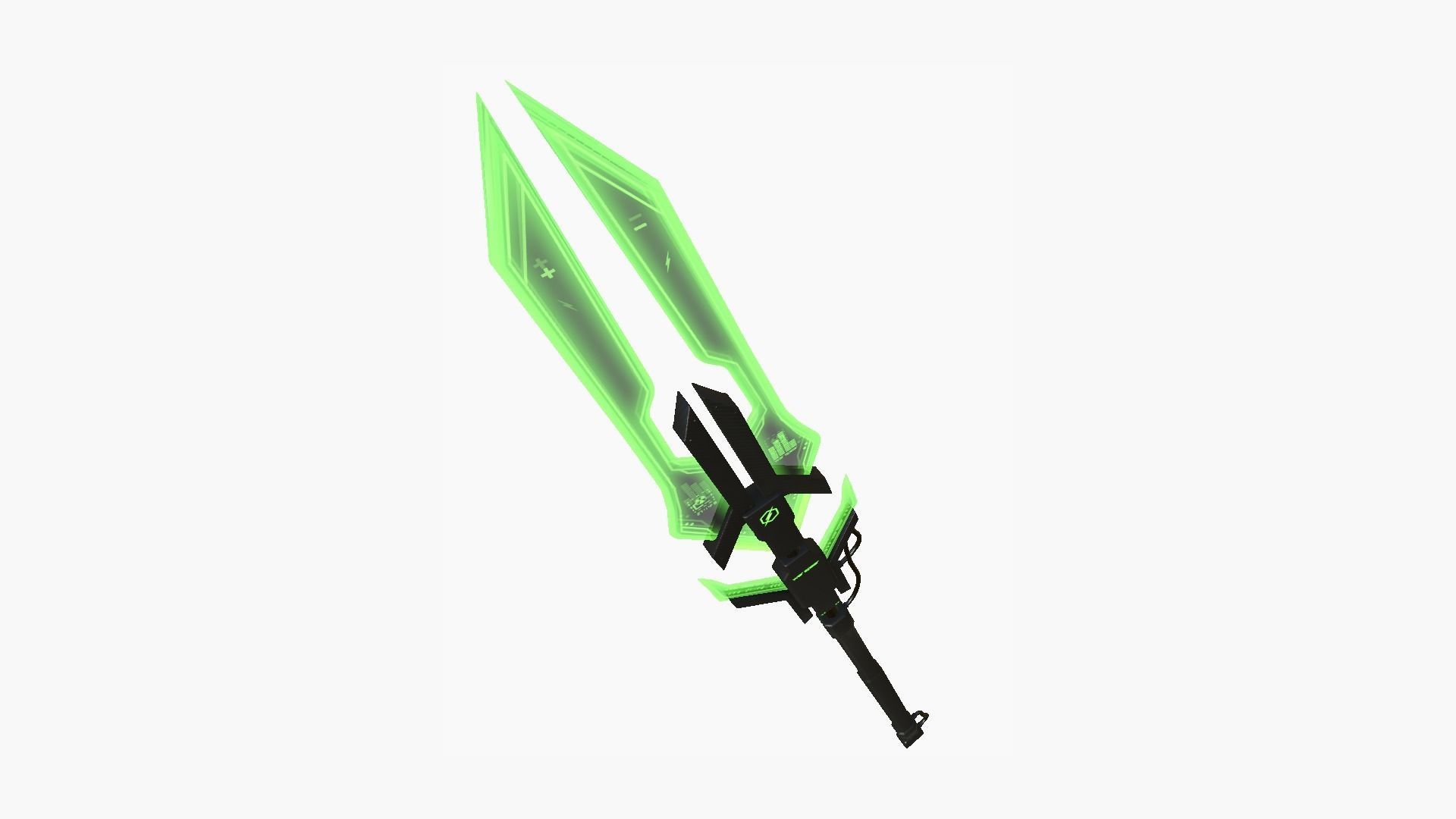SciFi War Spear A03 Black Green - Character Design Fashion Low-poly 3D model_1