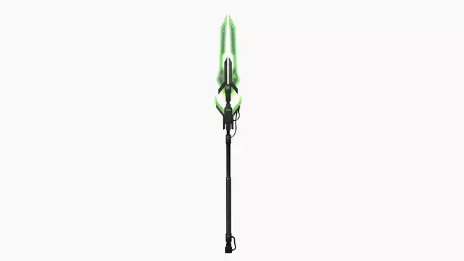 SciFi War Spear A03 Black Green - Character Design Fashion Low-poly 3D model