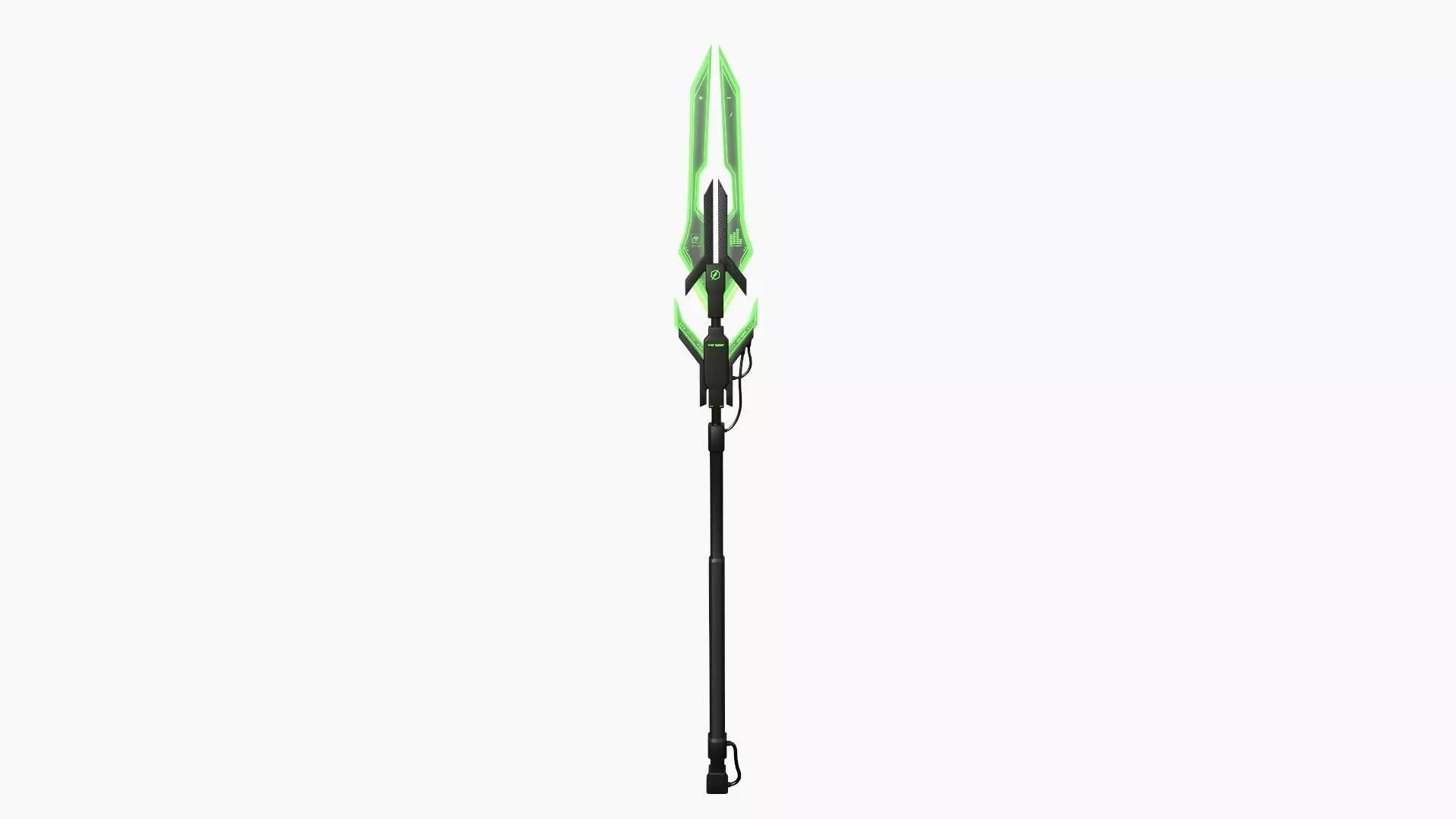 SciFi War Spear A03 Black Green - Character Design Fashion Low-poly 3D model_0