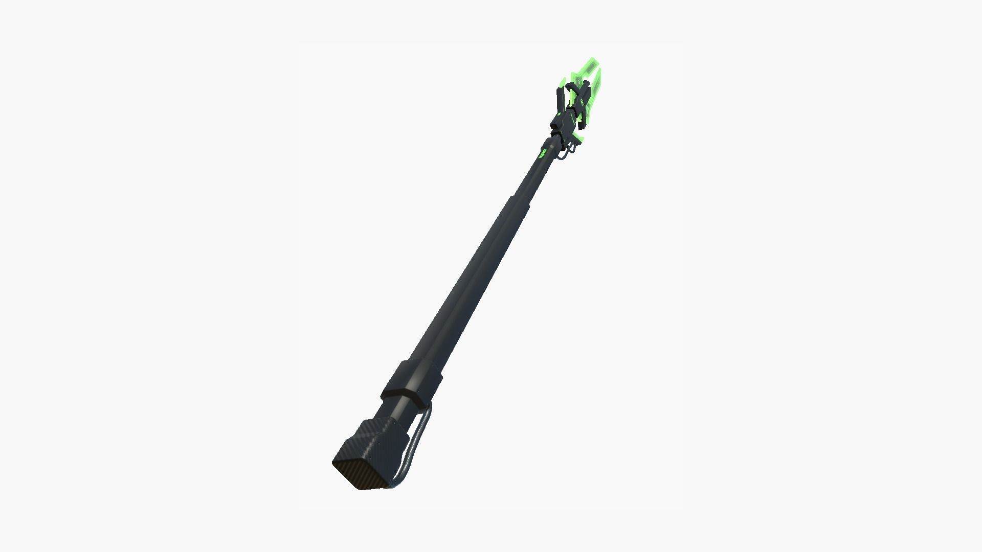 SciFi War Spear A03 Black Green - Character Design Fashion Low-poly 3D model_2