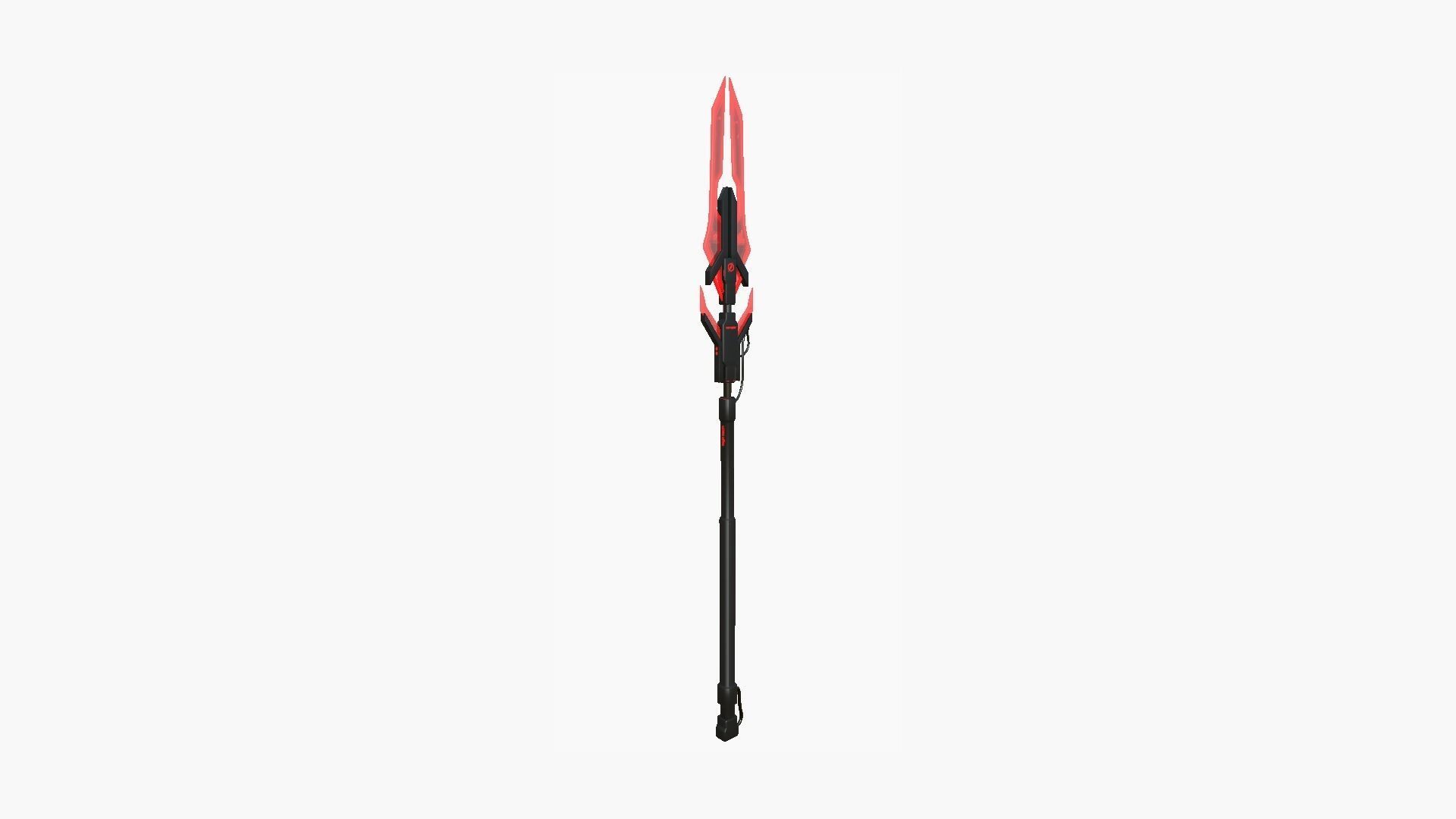 SciFi War Spear A04 Black Red - Character Design Fashion Low-poly 3D model_4