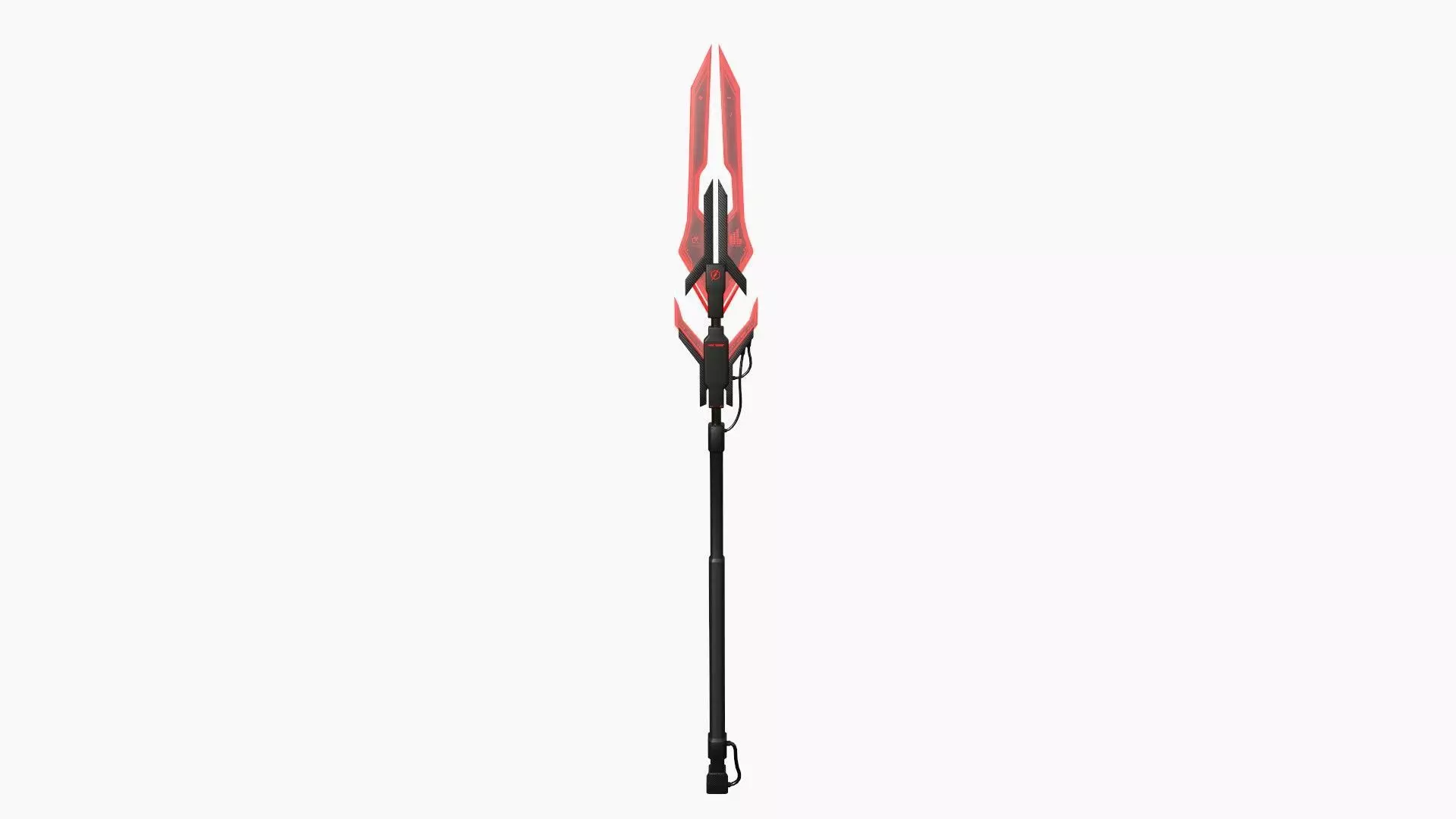 SciFi War Spear A04 Black Red - Character Design Fashion Low-poly 3D model_0