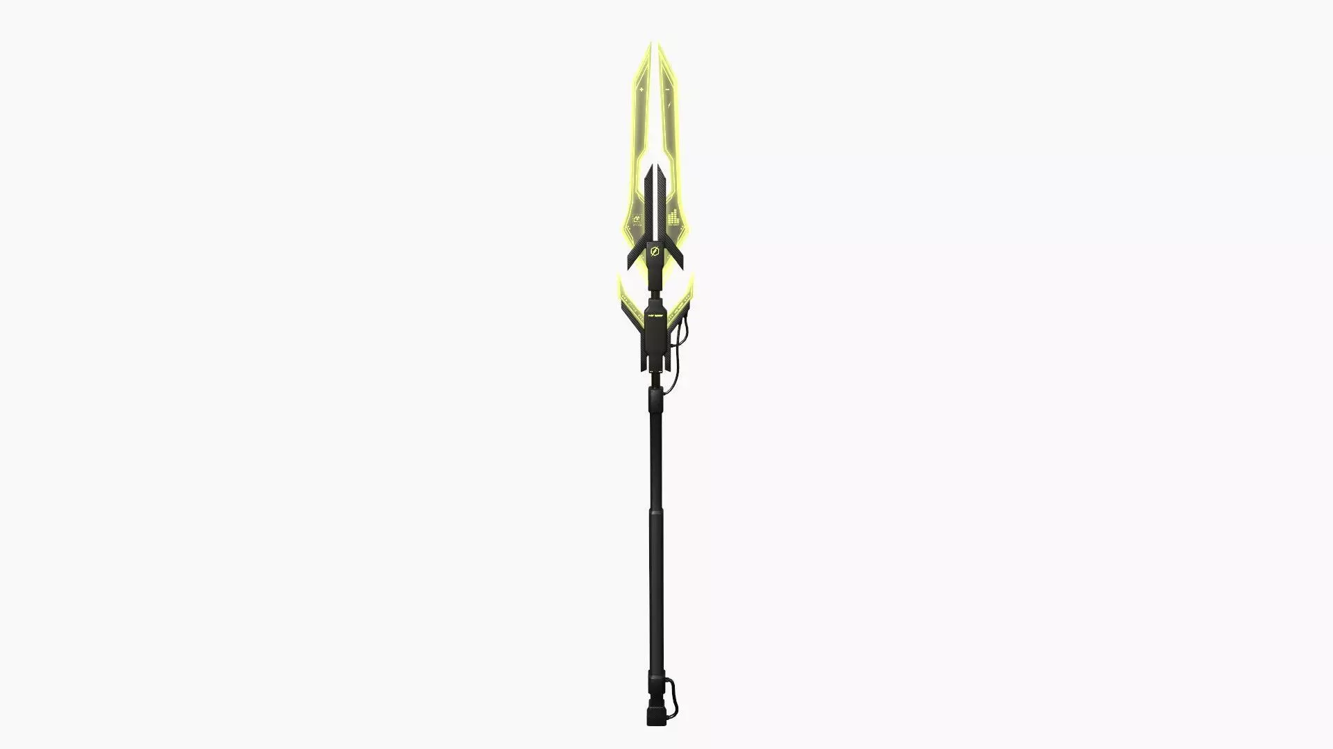 SciFi War Spear A05 Black Yellow - Character Design Fashion Low-poly 3D model_0
