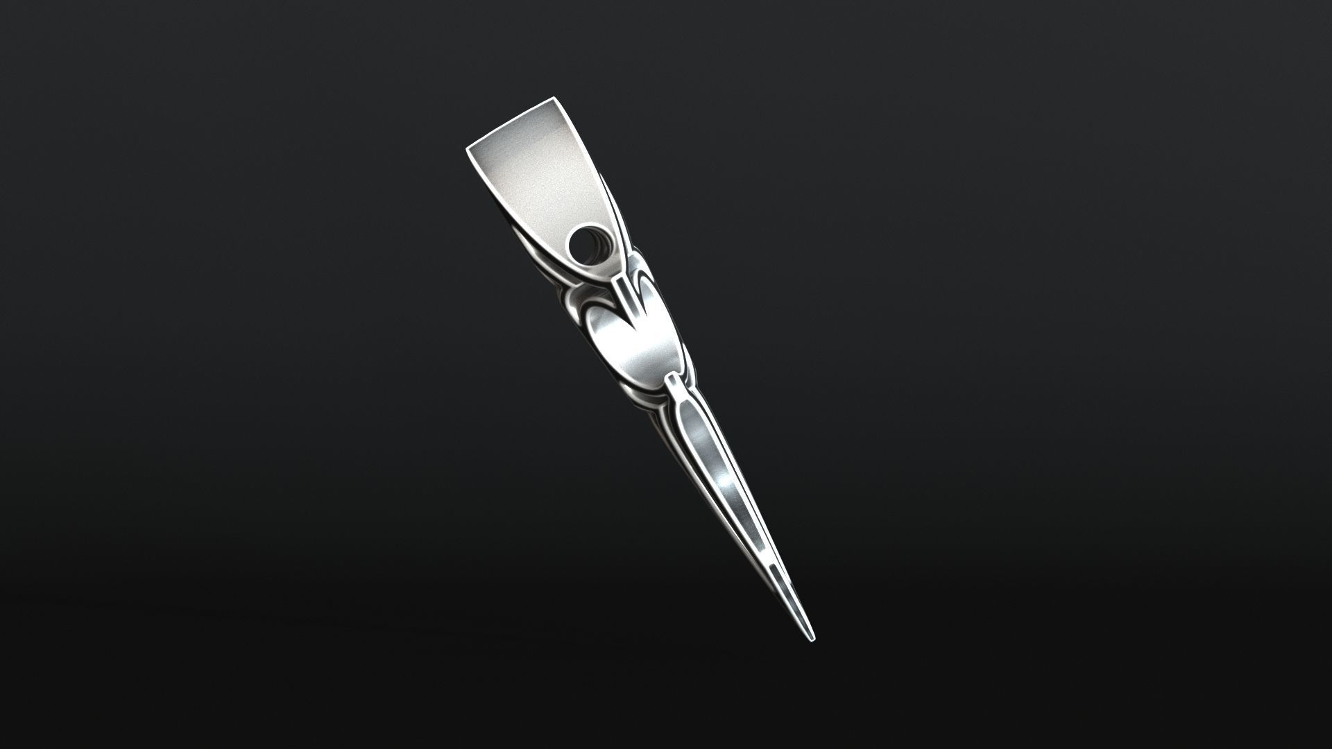 Elven Arrow Pendant K 3D Model 3D print model_10