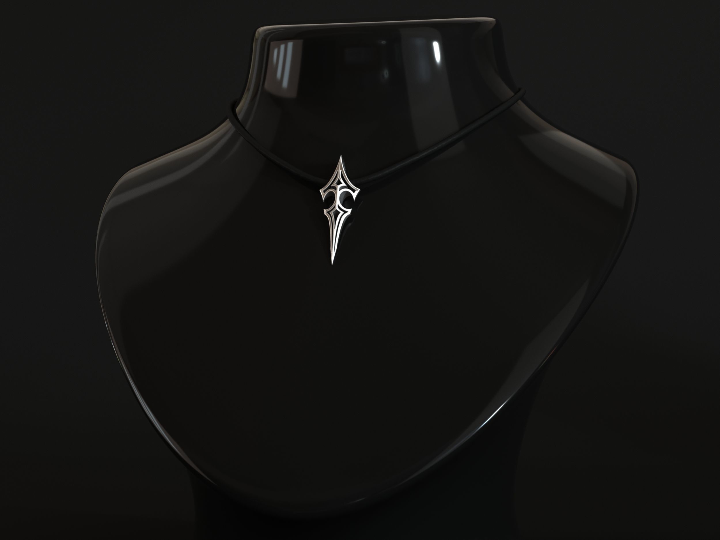 Elven Arrow Pendant K 3D Model 3D print model_4
