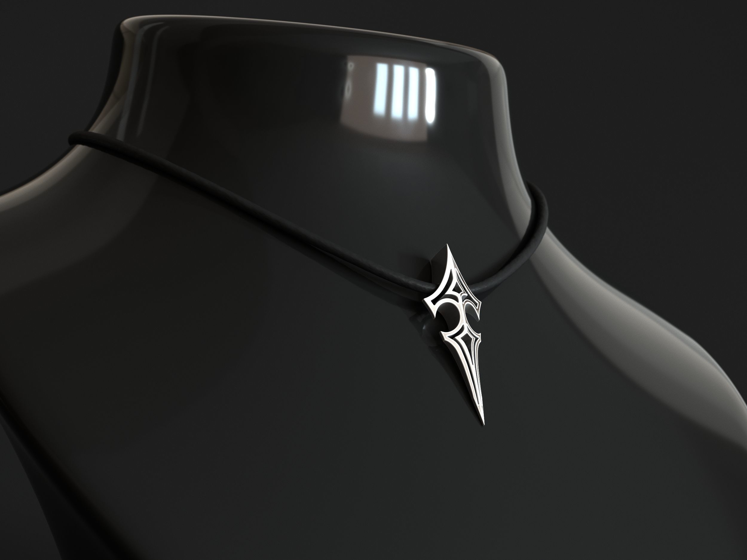 Elven Arrow Pendant K 3D Model 3D print model_1