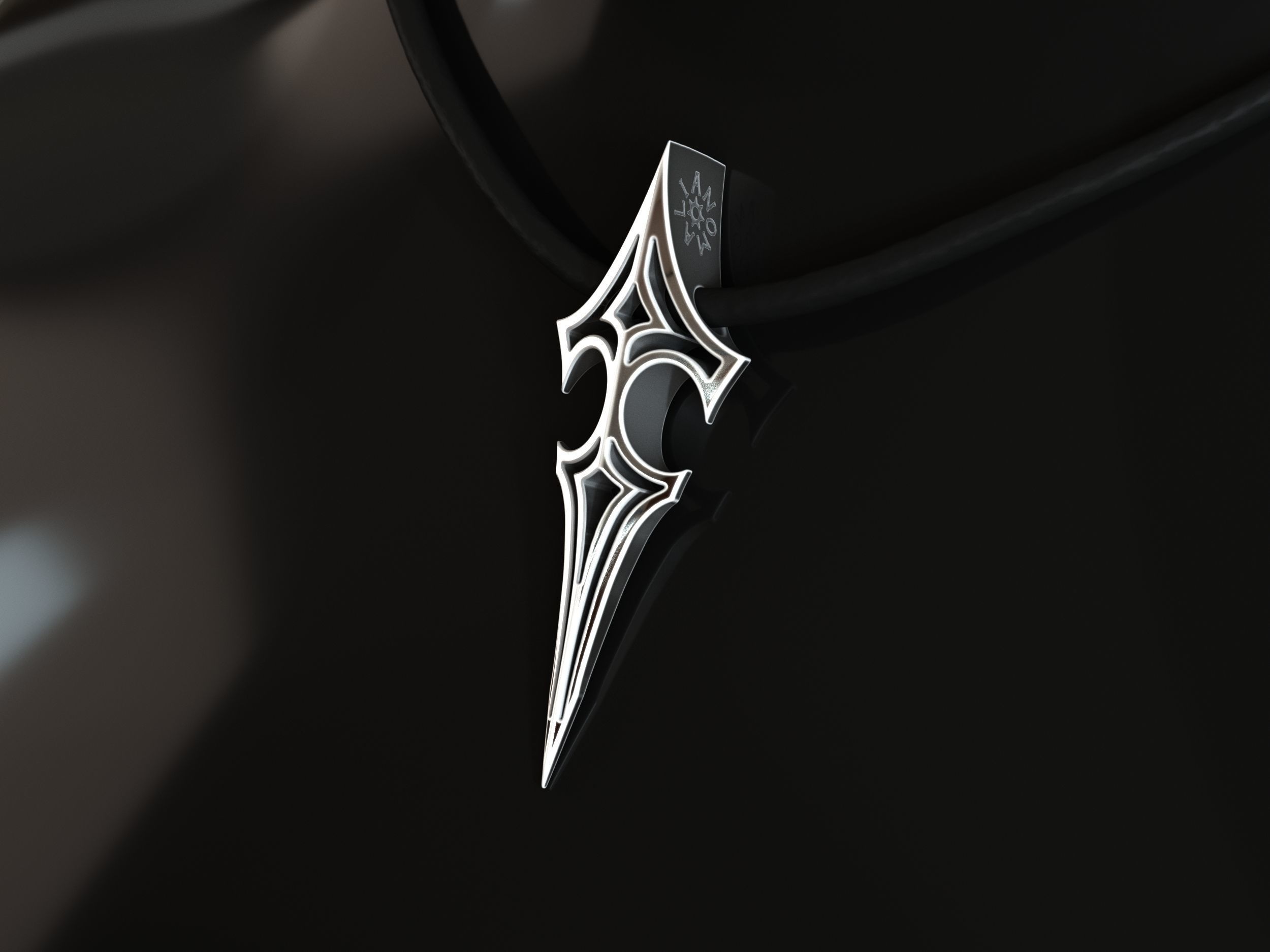 Elven Arrow Pendant K 3D Model 3D print model_3