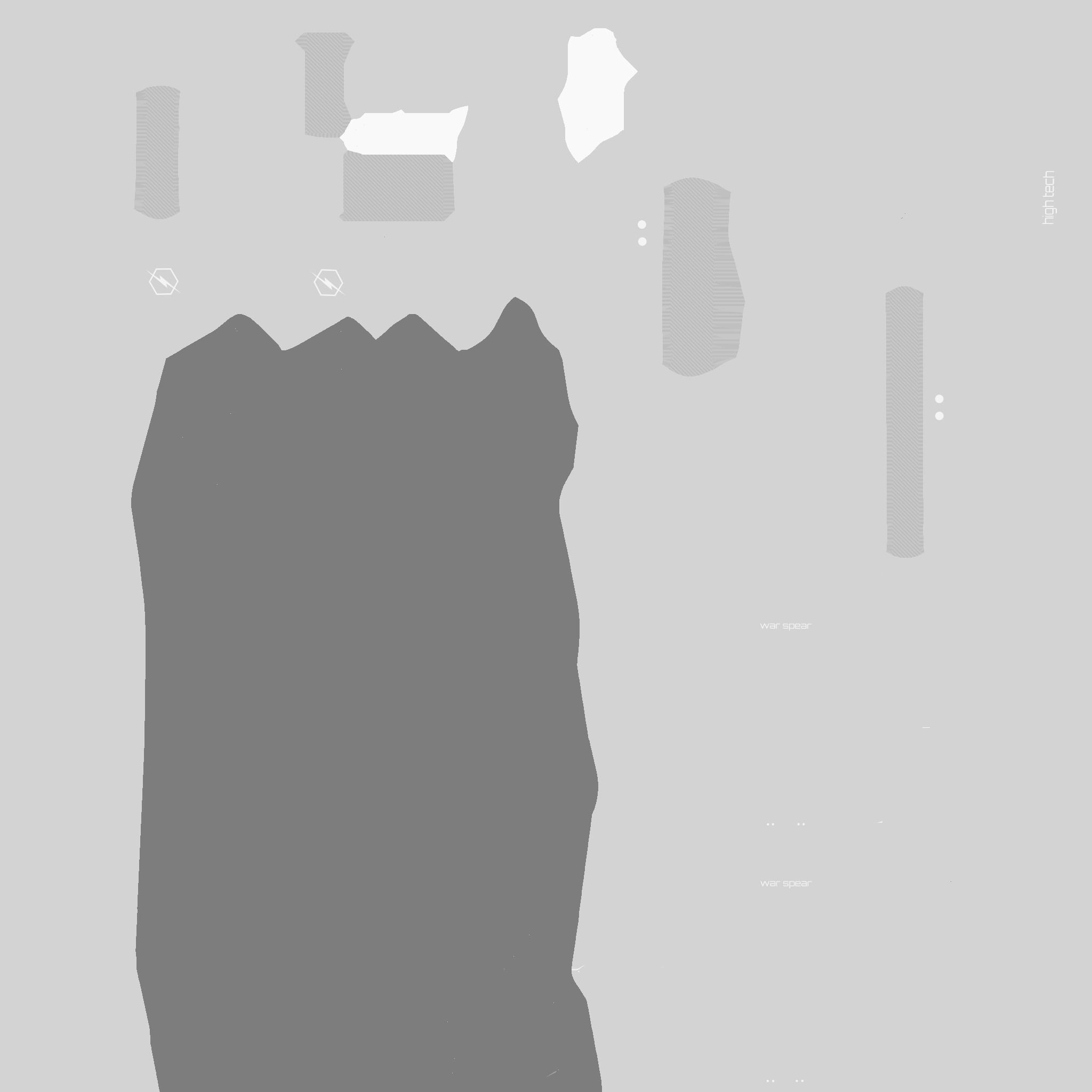 SciFi War Spear A06 Full White - Character Design Fashion Low-poly 3D model_19