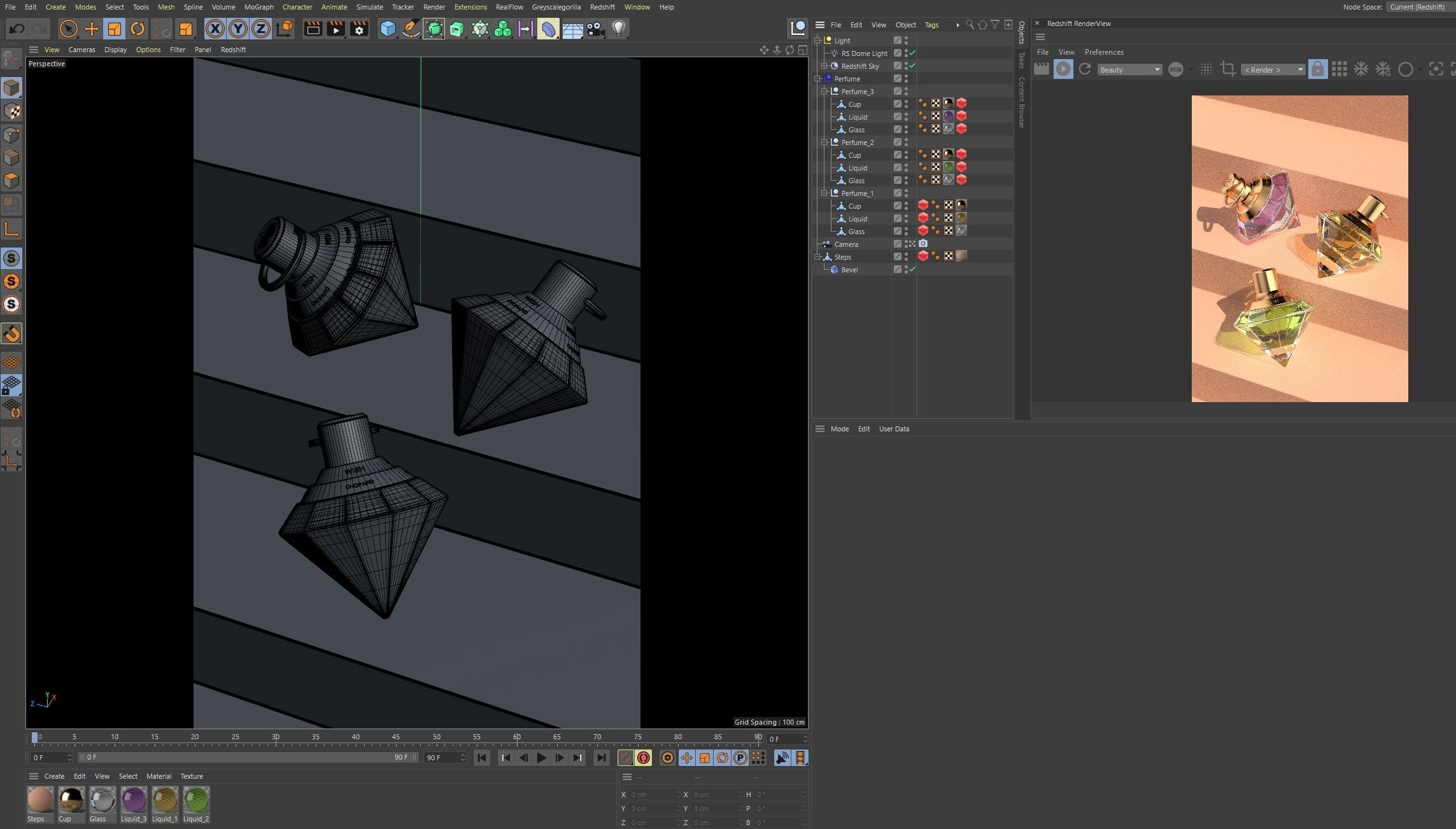 Chopard Perfume Project for C4D and Redshift Render 3D model_1