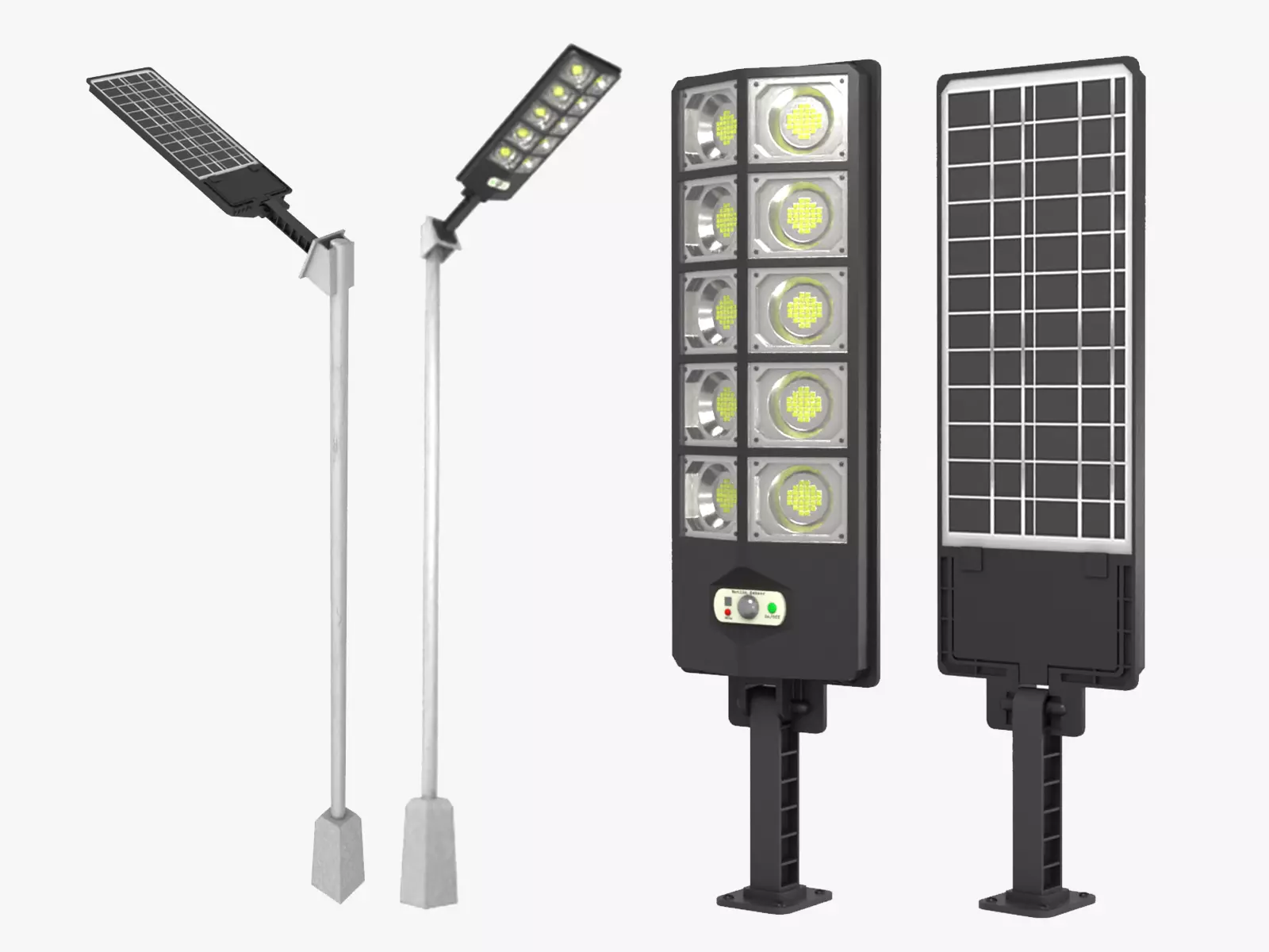 Solar Street Light Low-poly 3D model_0