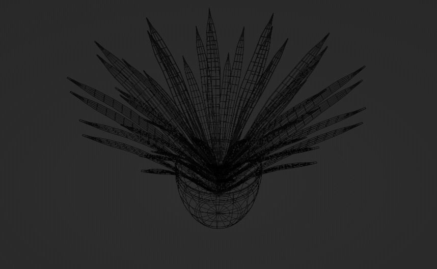 Low poly grass plant Low-poly 3D model_3