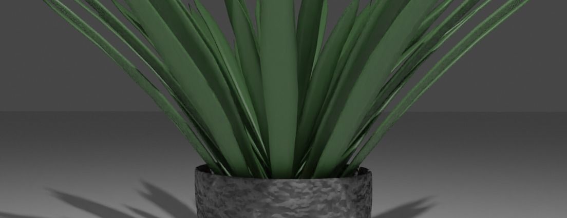Low poly grass plant Low-poly 3D model_6